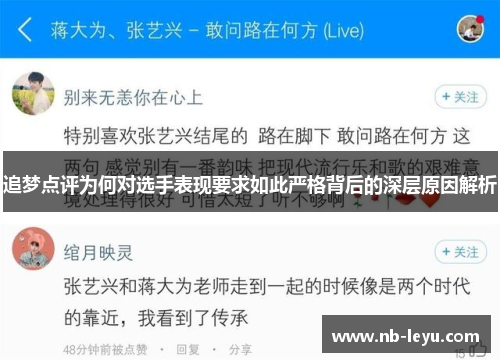 追梦点评为何对选手表现要求如此严格背后的深层原因解析
